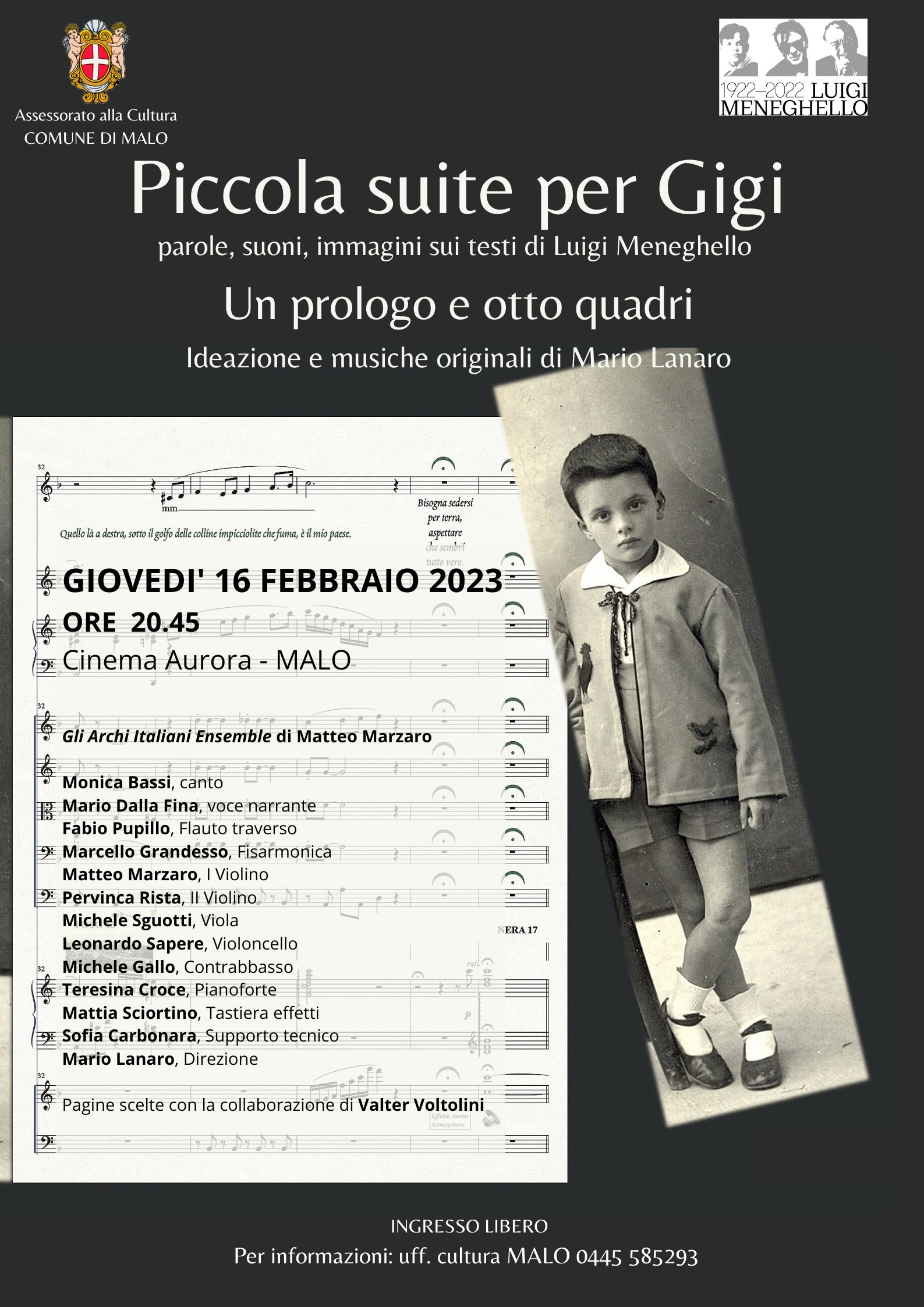 Piccola suite per Gigi - un prologo e otto quadri.