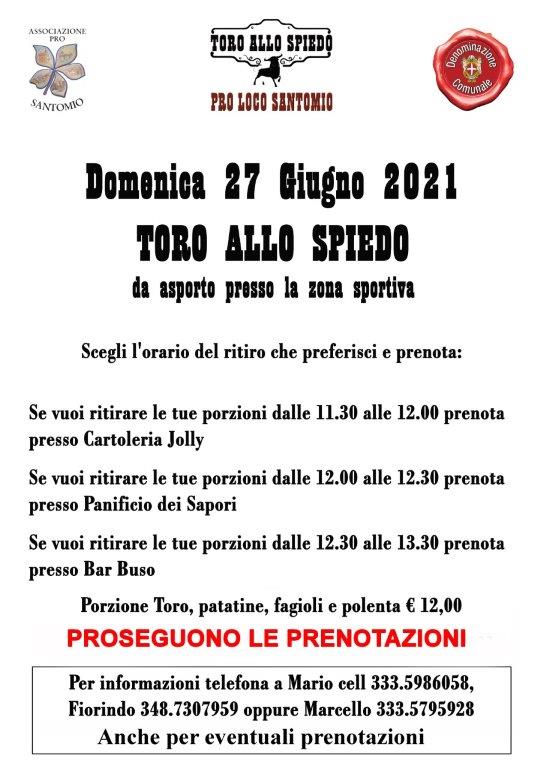 Domenica 27 giugno: toro allo spiedo