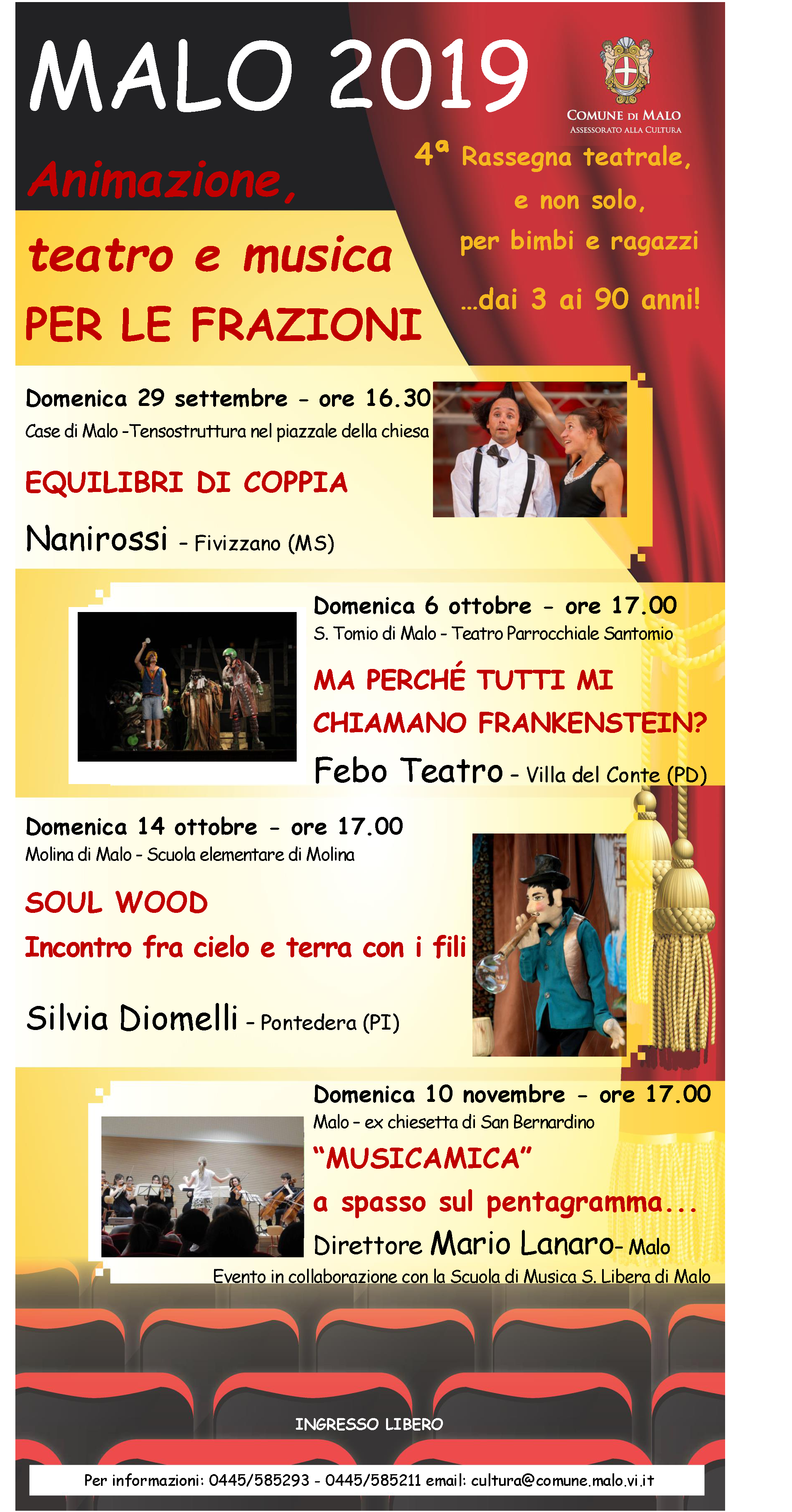 Teatro e musica per le frazioni. 4ª rassegna per bimbi e ragazzi...dai 3 ai 90 anni!