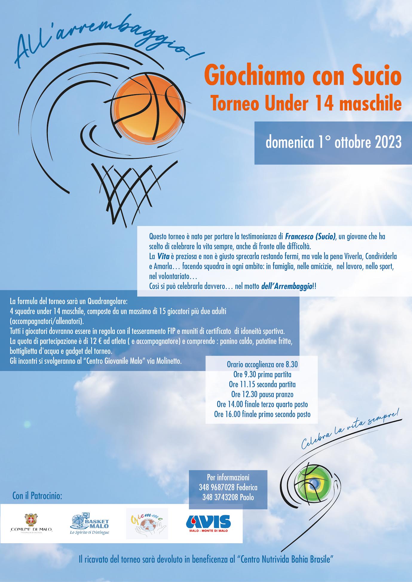 Giochiamo con Sucio!  Basket Malo ASD. Torneo Under 14 maschile
