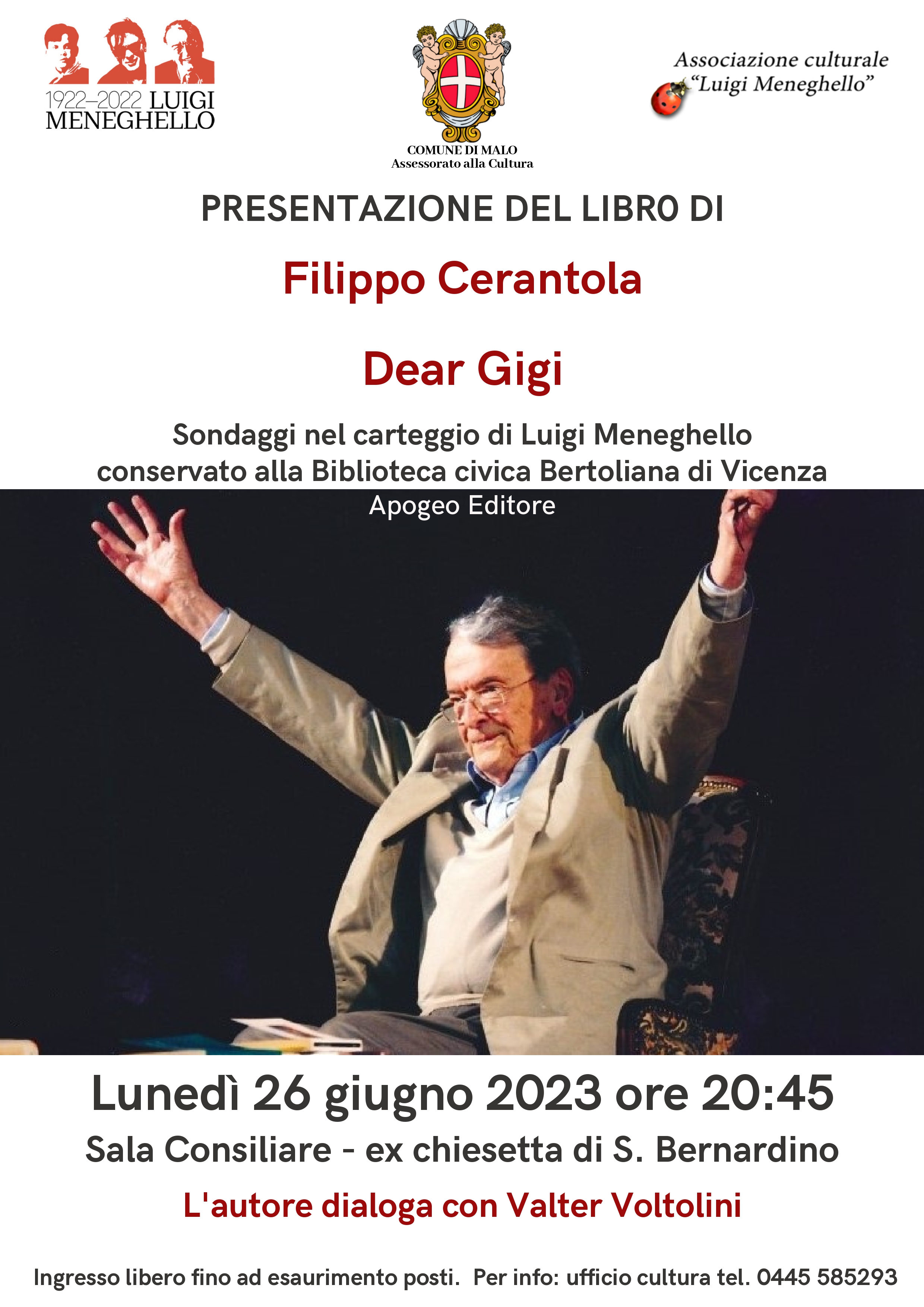 Presentazione del libro di Filippo Cerantola Dear Gigi