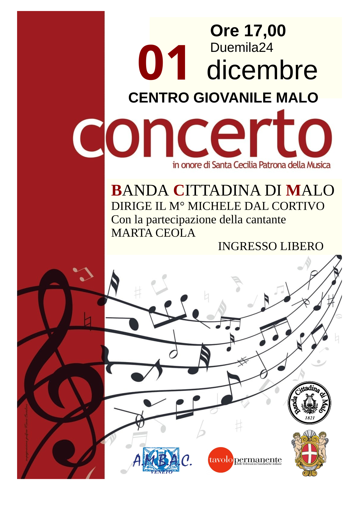 Banda Cittadina di Malo. Concerto in onore di Santa Cecilia