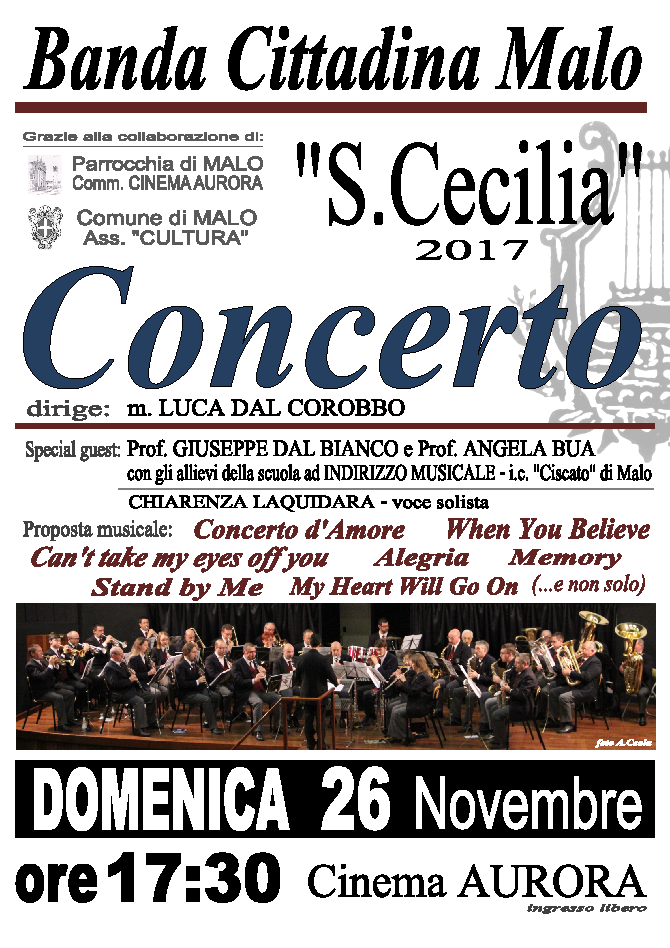 Banda Cittadina di Malo: concerto di Santa Cecilia