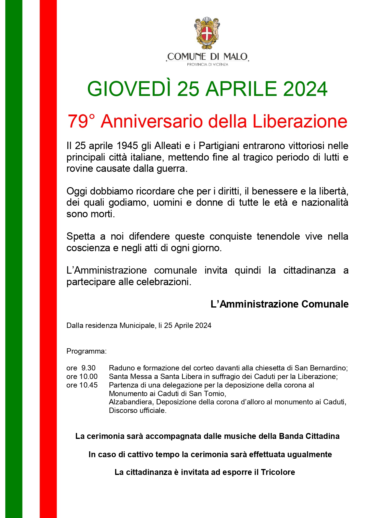 79° Anniversario della Liberazione.