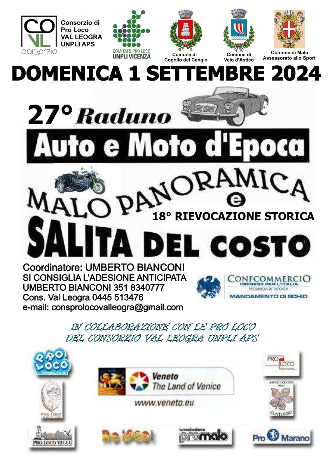 Raduno auto e moto d'epoca e Rievocazione Storica salita del Costo.