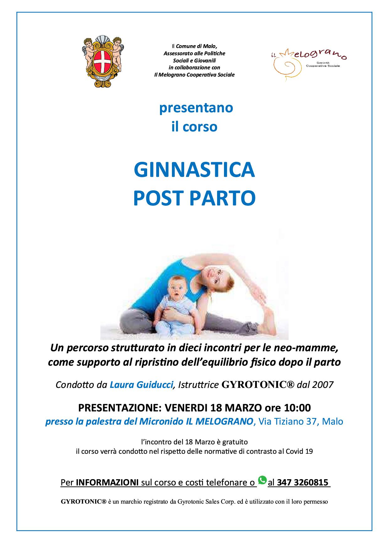 Corso ginnastica post parto