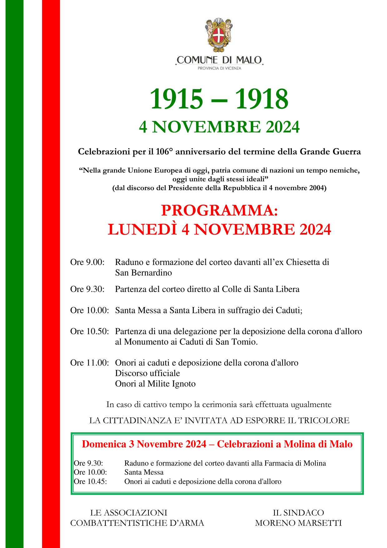 Cerimonia 4 novembre 2024 - Festa dell'Unità nazionale e giornata delle Forze armate
